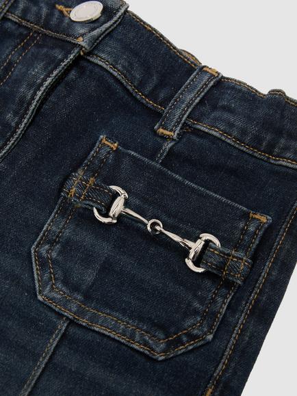 Reiss Kids' Sara Pocket Detail Denim Jeans, Blue - view 2, Blue