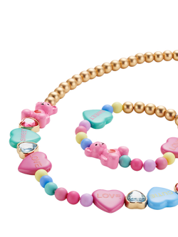 Stych Teddy Charm Necklace and Bracelet Set, Multi - view 2, Multi
