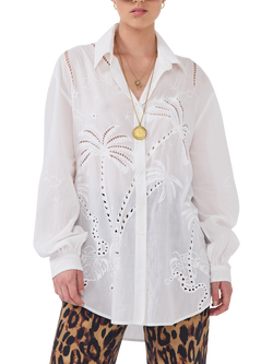 Hayley Menzies Eden Palm Shirt, White, White