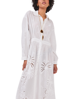 Hayley Menzies Eden Palm Shirt Dress, White - view 2, White