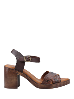 Hush Puppies Georgia Leather Block Heel Sandals, Chocolate, Chocolate