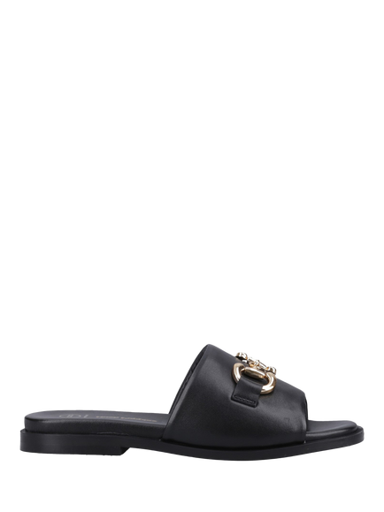 Hush Puppies Lana Leather Snaffle Mule Slider Sandals, Black