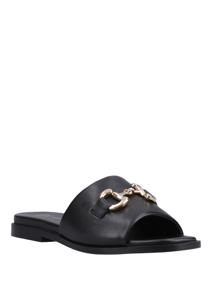 Hush Puppies Lana Leather Snaffle Mule Slider Sandals - view 2, Black