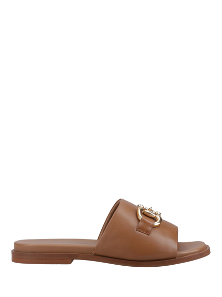 Hush Puppies Lana Leather Snaffle Mule Slider Sandals, Tan
