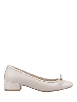 Hush Puppies Silvia Leather Block Heel Ballerina Pump Sandals, Ivory