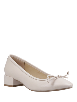 Hush Puppies Silvia Leather Block Heel Ballerina Pump Sandals - view 2, Ivory