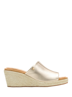 Hush Puppies Willow Slide Strap Leather Sandals, Gold, Gold