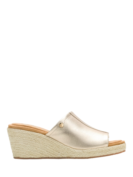 Hush Puppies Willow Slide Strap Leather Sandals, Gold, Gold
