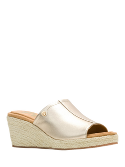Hush Puppies Willow Slide Strap Leather Sandals, Gold - view 2, Gold
