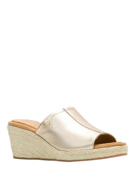 Hush Puppies Willow Slide Strap Leather Sandals, Gold - view 2, Gold