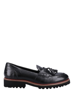 Hush Puppies Ginny Wide Fit Leather Chunky Tassel Loafers, Black, Black