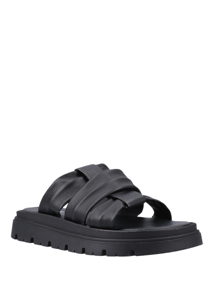 Hush Puppies Loretta Leather Mule Sandals, Black - view 2, Black