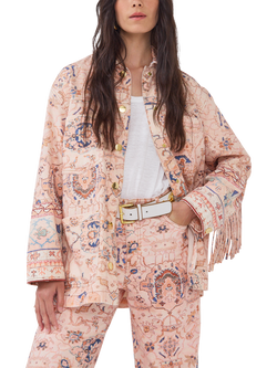 Hayley Menzies Desert Loom Fringed Jacket, Pink Multi, Pink Multi
