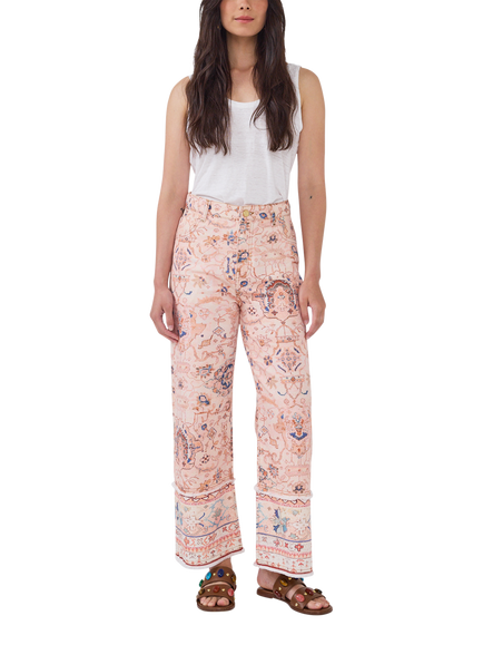 Hayley Menzies Desert Loom Wide Leg Jeans, Desert Loom - Pink, Desert Loom - Pink