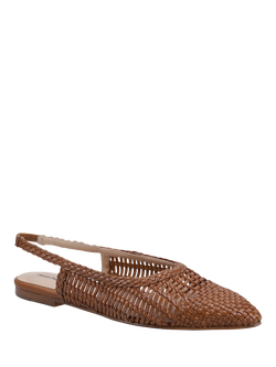 Dalia Woven Slingback Ballerinas - view 2, Tan