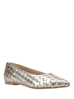 Hush Puppies Darla Woven Leather Ballerina Pumps - view 2, Gold