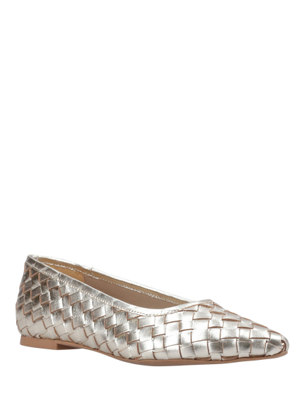 Hush Puppies Darla Woven Leather Ballerina Pumps - view 2, Gold