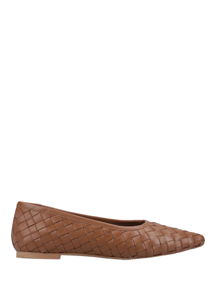 Hush Puppies Darla Woven Leather Ballerina Pumps, Tan