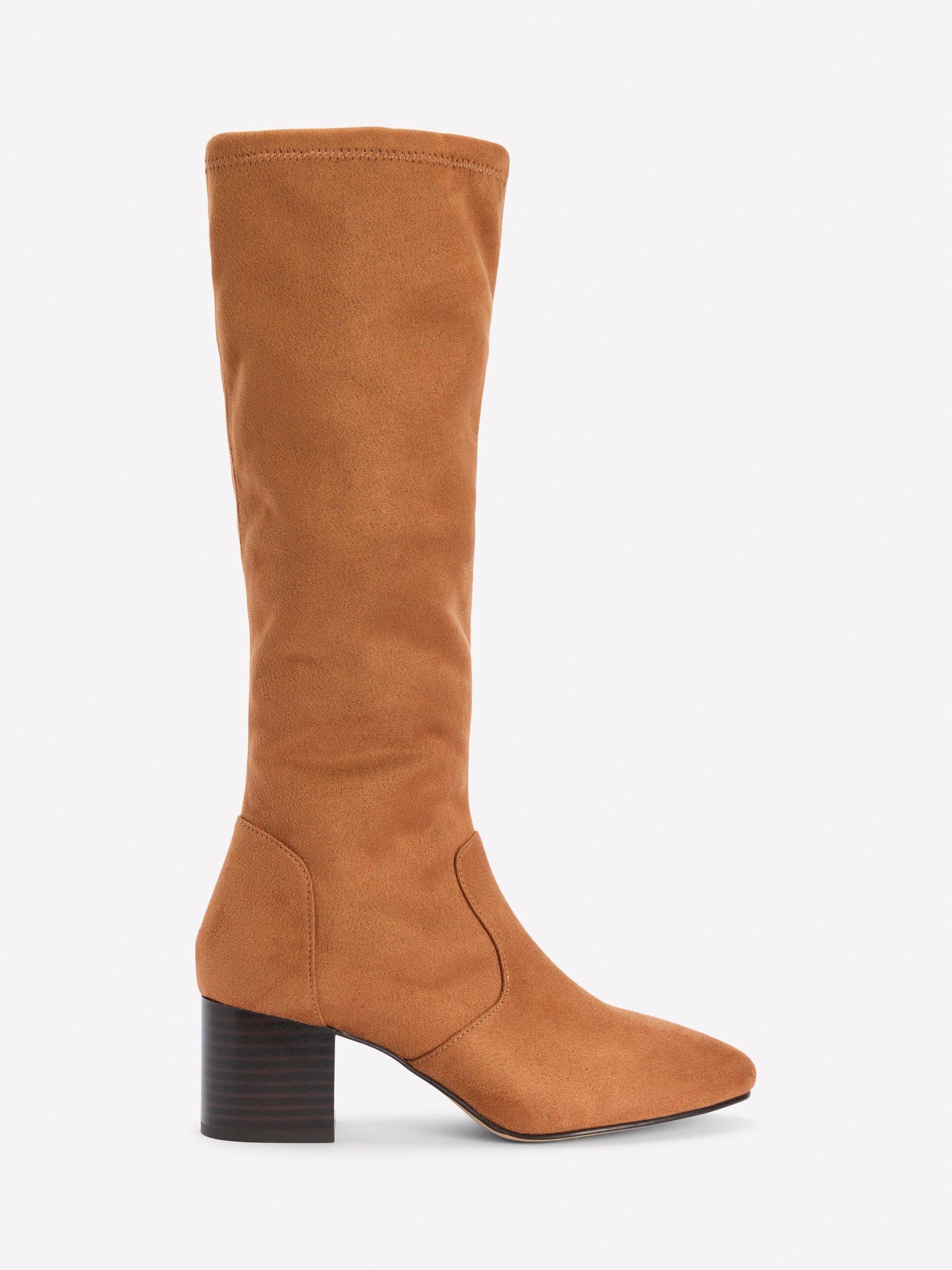 Product image 1 of 4, which shows Boden Block Heel Stretch Knee High Boots, Acorn, 4