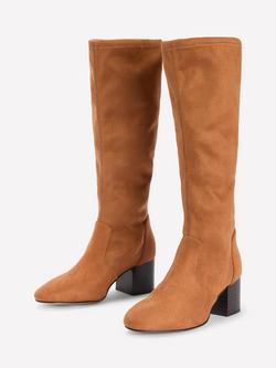 Boden Block Heel Stretch Knee High Boots, Acorn - view 2, Acorn