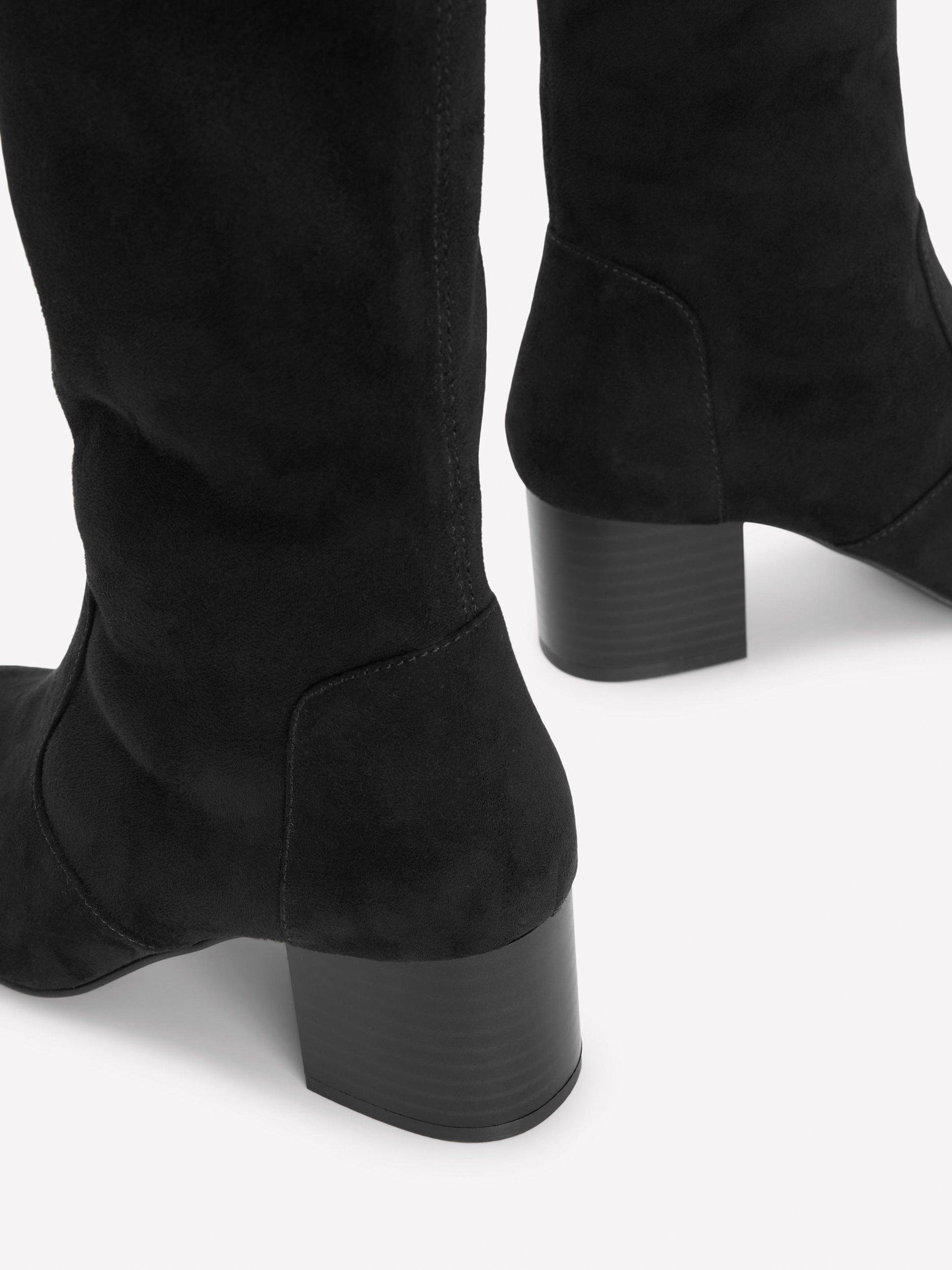 Product image 3 of 4, which shows Boden Block Heel Stretch Knee High Boots, Black, 4