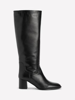 Boden Skye Leather Smart Knee High Boots, Black, Black