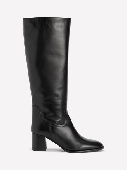 Boden Skye Leather Smart Knee High Boots, Black, Black