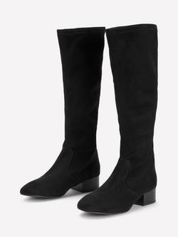 Boden Flat Stretch Knee High Boots, Black - view 2, Black