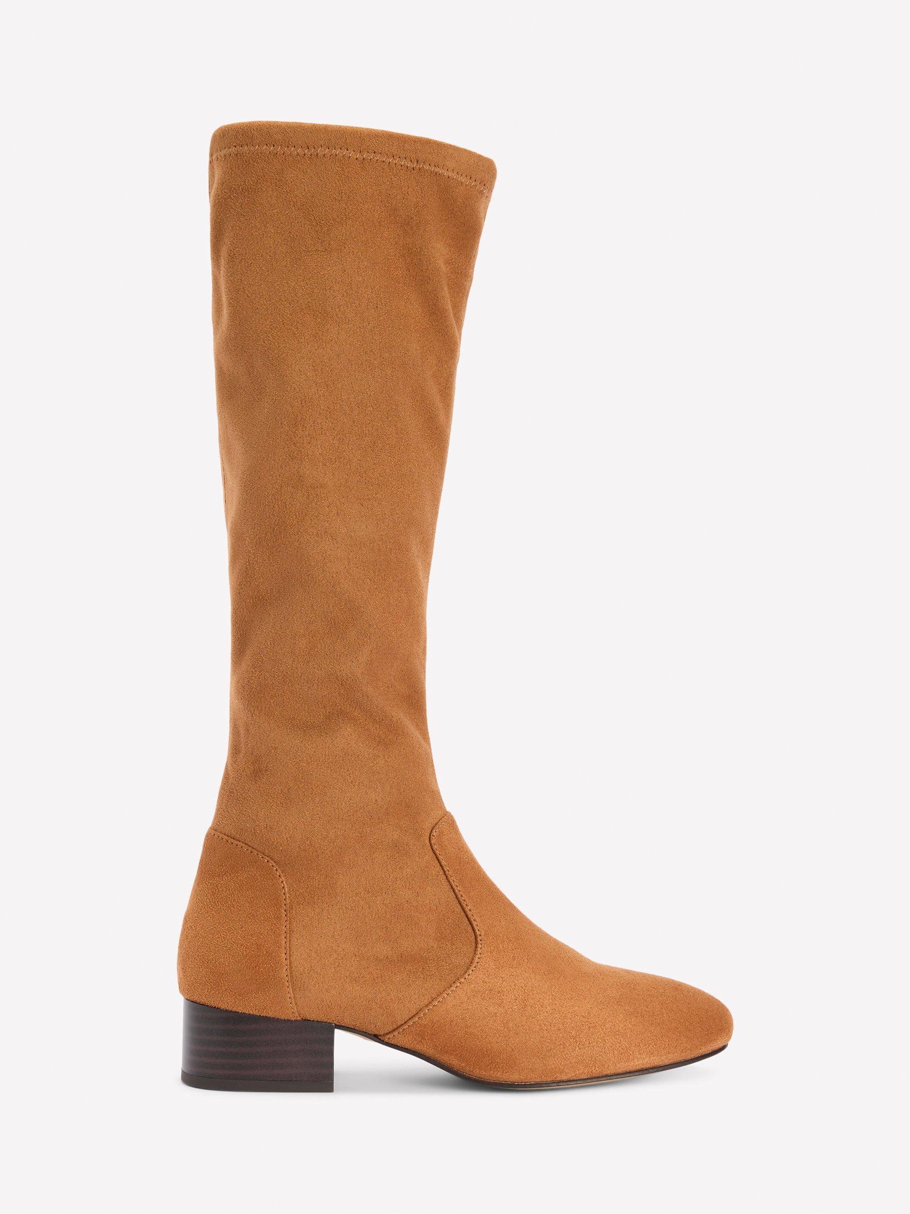 Product image 1 of 5, which shows Boden Flat Stretch Knee High Boots, Natural, 4