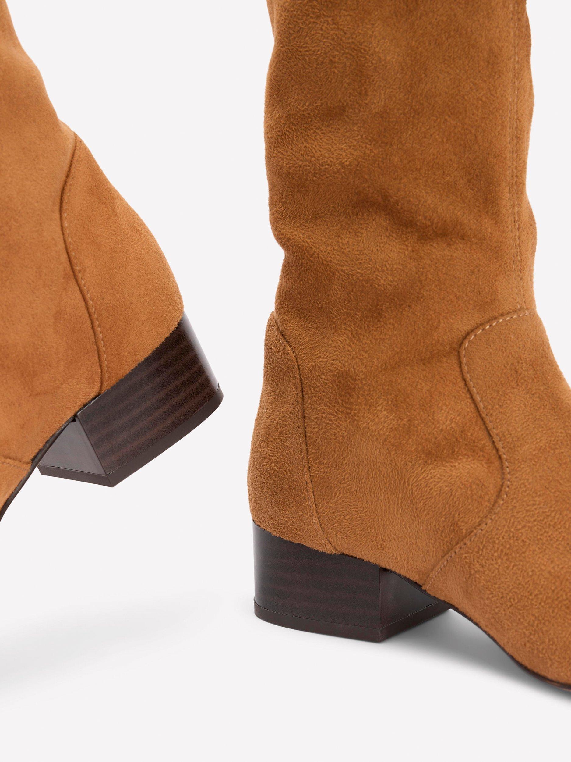 Product image 3 of 5, which shows Boden Flat Stretch Knee High Boots, Natural, 4