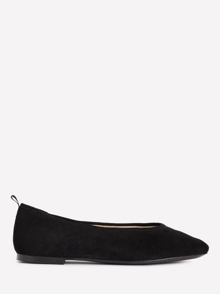 Boden Suede High Cut Ballerina Pumps, Black, Black