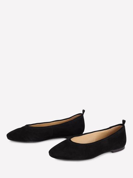 Boden Suede High Cut Ballerina Pumps, Black - view 2, Black