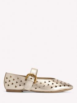Boden Kylie Buckle Cut Out Mary Jane Pumps, Gold, Gold
