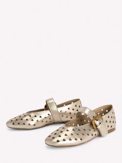 Boden Kylie Buckle Cut Out Mary Jane Pumps, Gold - view 2, Gold