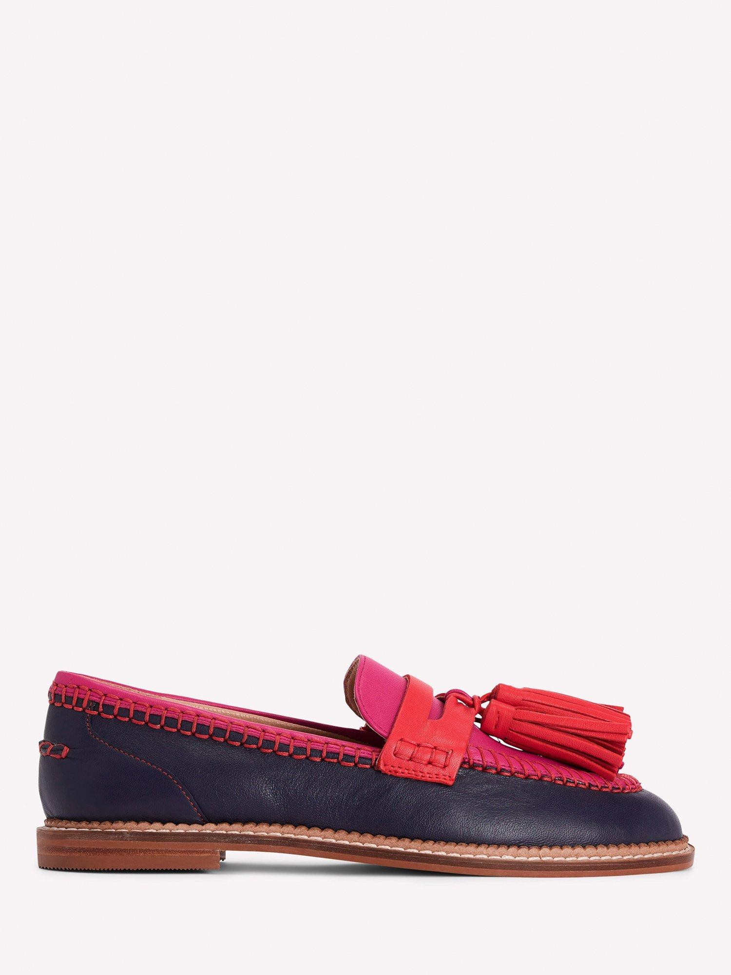 Product image 1 of 5, which shows Boden Nya Leather Penny Loafers, Multi, 4