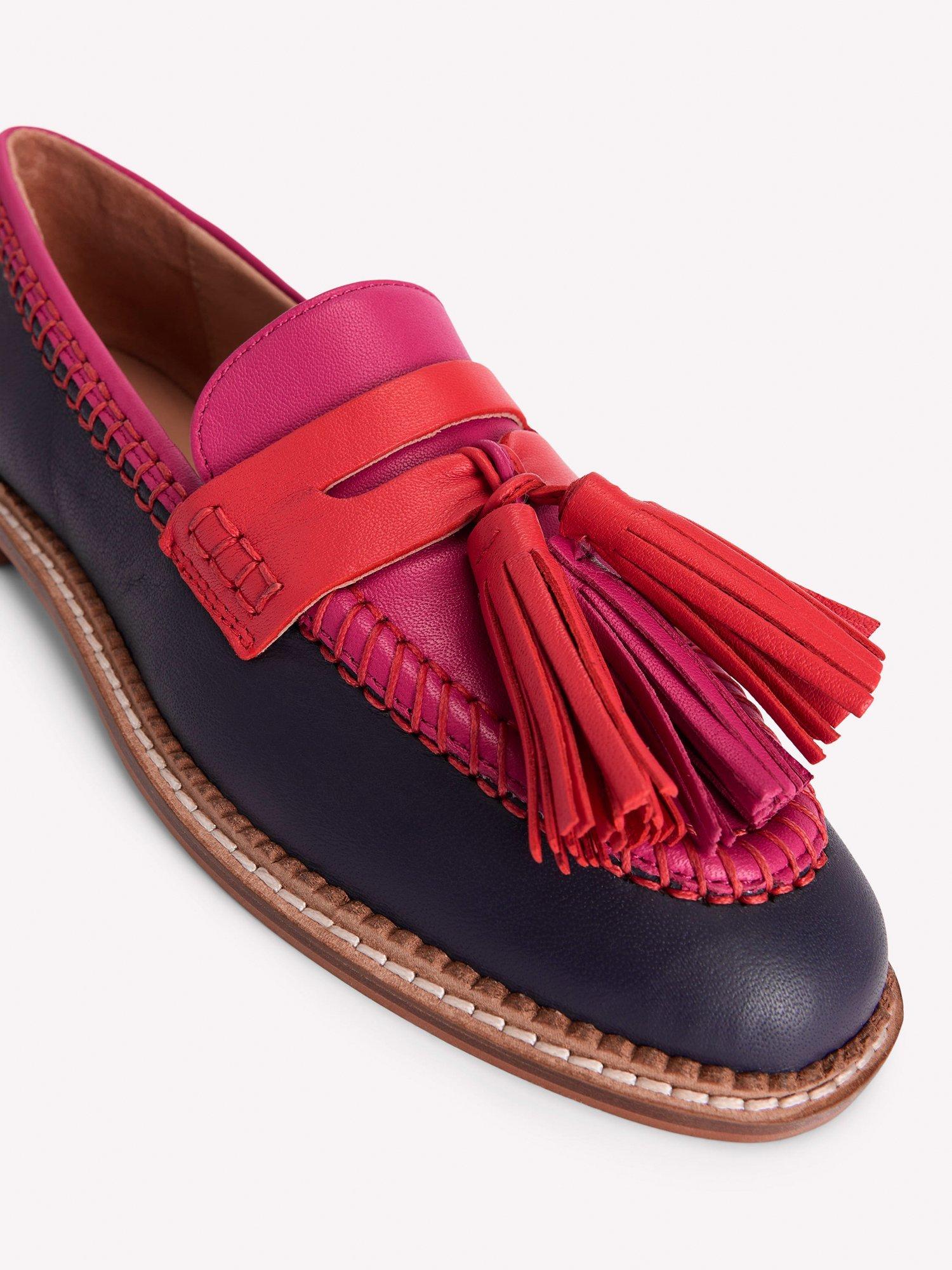 Product image 3 of 5, which shows Boden Nya Leather Penny Loafers, Multi, 4
