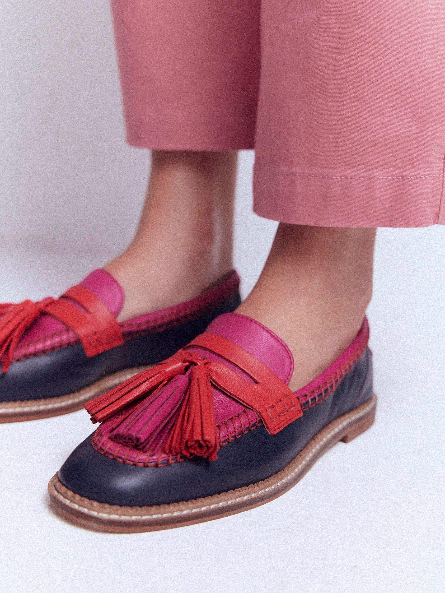 Product image 5 of 5, which shows Boden Nya Leather Penny Loafers, Multi, 4