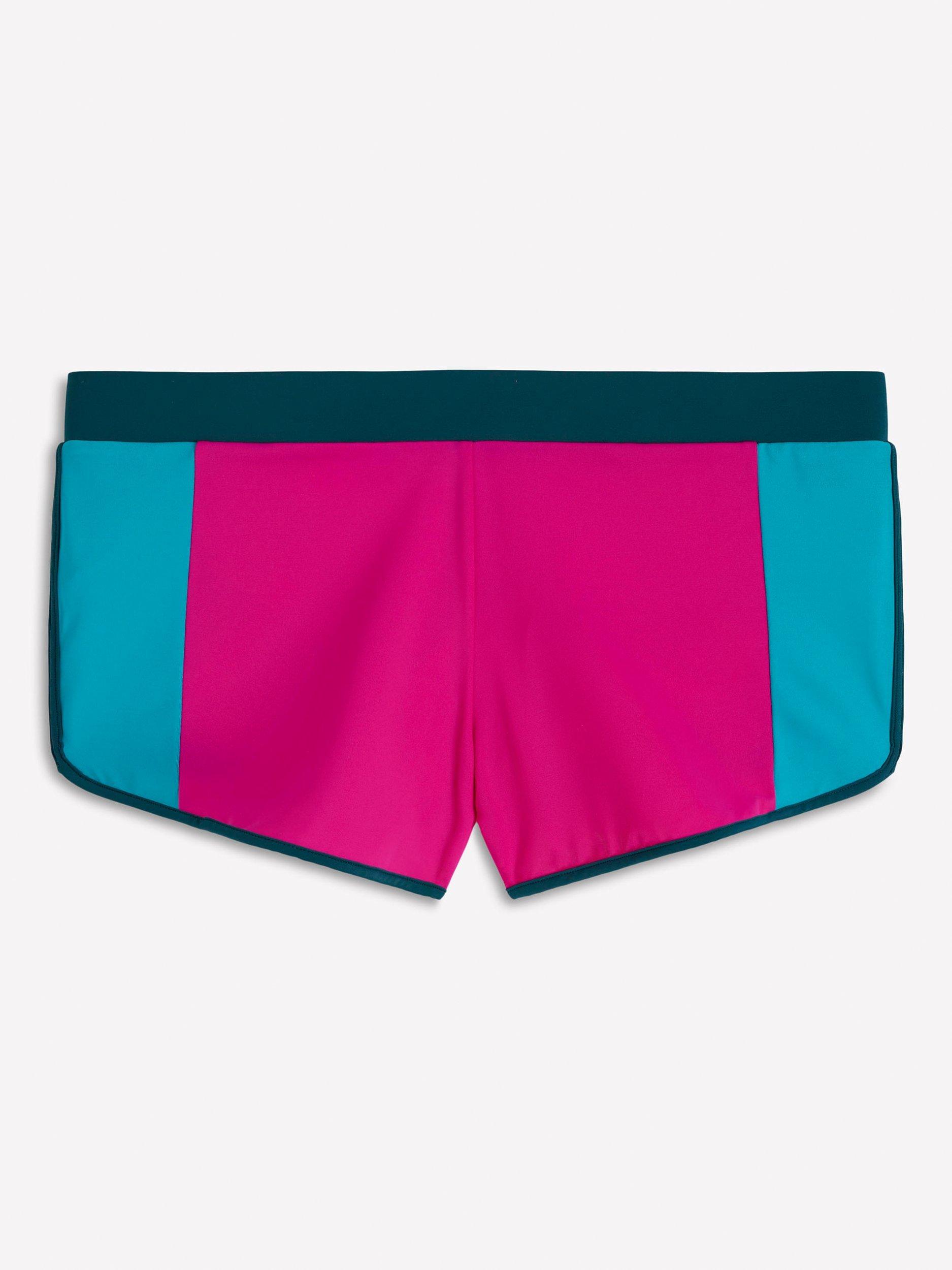Product image 5 of 5, which shows Boden Colour Block Swim Shorts, Pink/Multi, 8