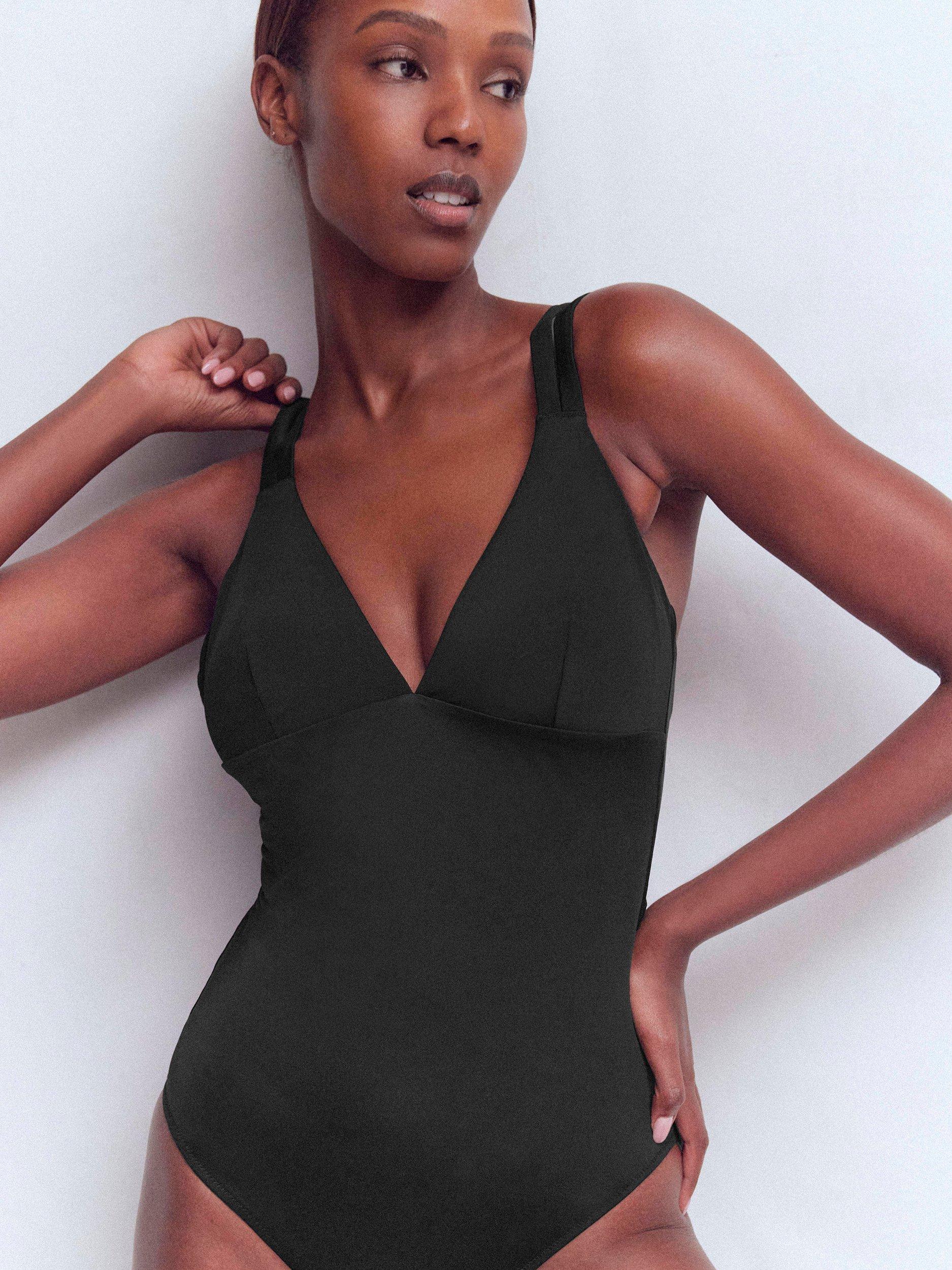 Product image 4 of 6, which shows Boden Arles Cross Back Swimsuit, Black, 8