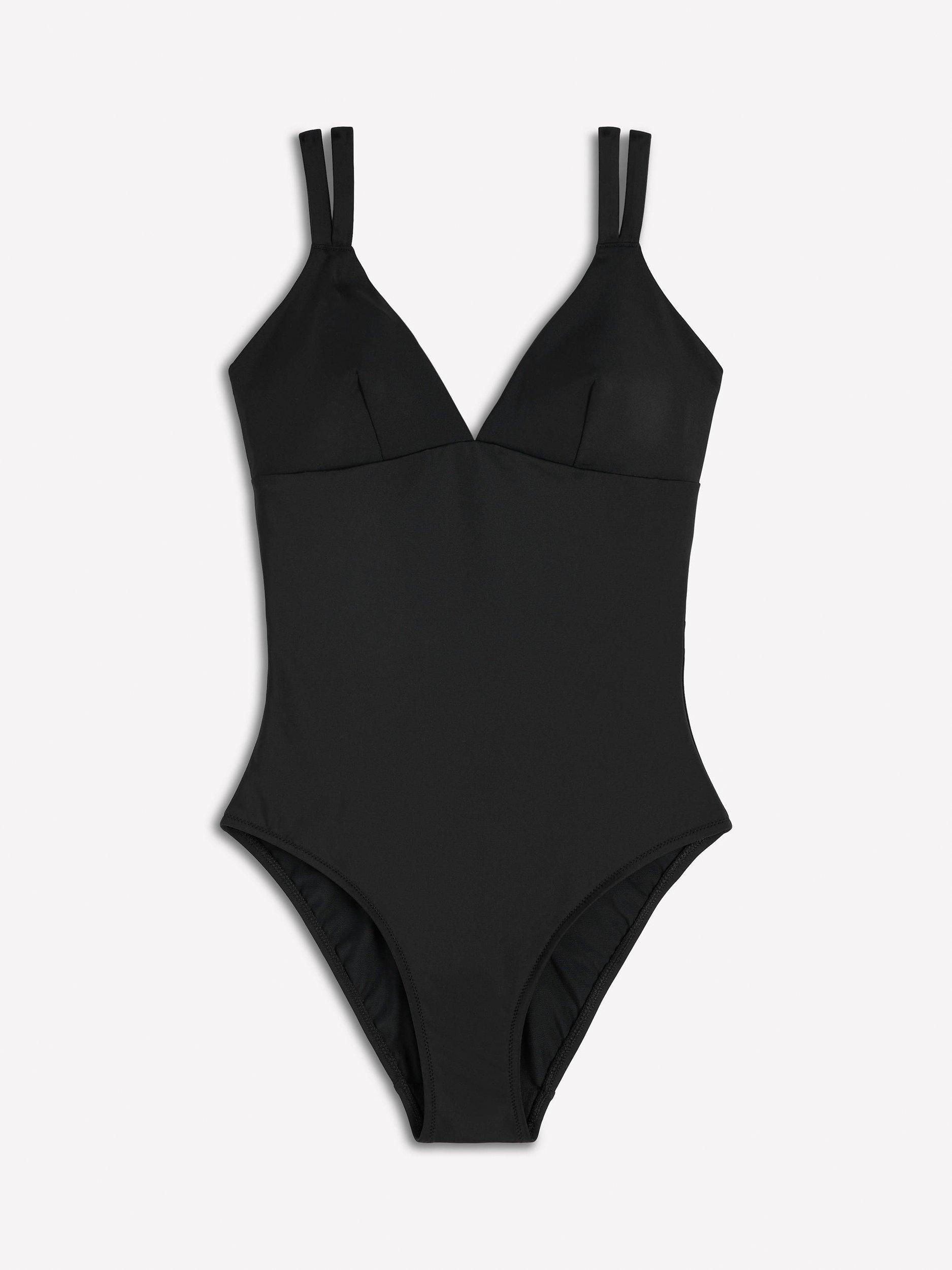 Product image 5 of 6, which shows Boden Arles Cross Back Swimsuit, Black, 8