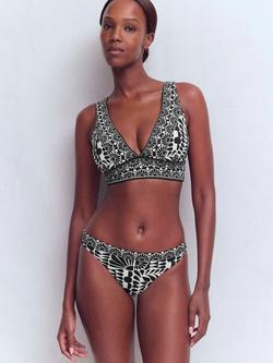 Boden Porto Geometric Bikini Bottoms, Black, Black