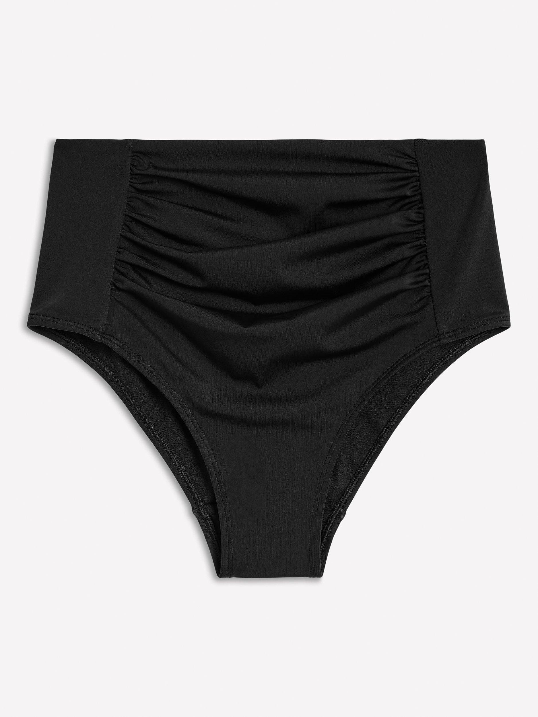 Product image 5 of 6, which shows Boden Kythira Ruched Bikini Bottoms, Black, 8