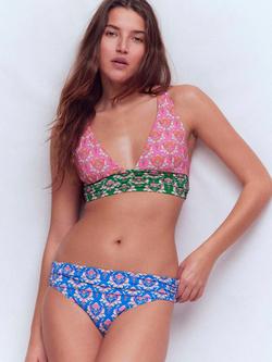 Boden Mykonos Floral Deep V-Neck Bikini Top, Multi, Multi