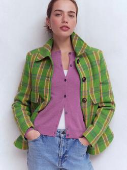 Boden Eva Pure Cashmere Cardigan, Clover Purple - view 2, Clover Purple