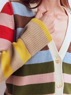 Boden Lucy Mixed Stripe Cardigan, Multi - view 2, Multi