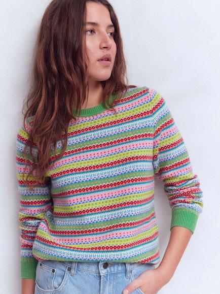 Boden Edie Fair Isle Wool Blend Jumper, Multi, Multi