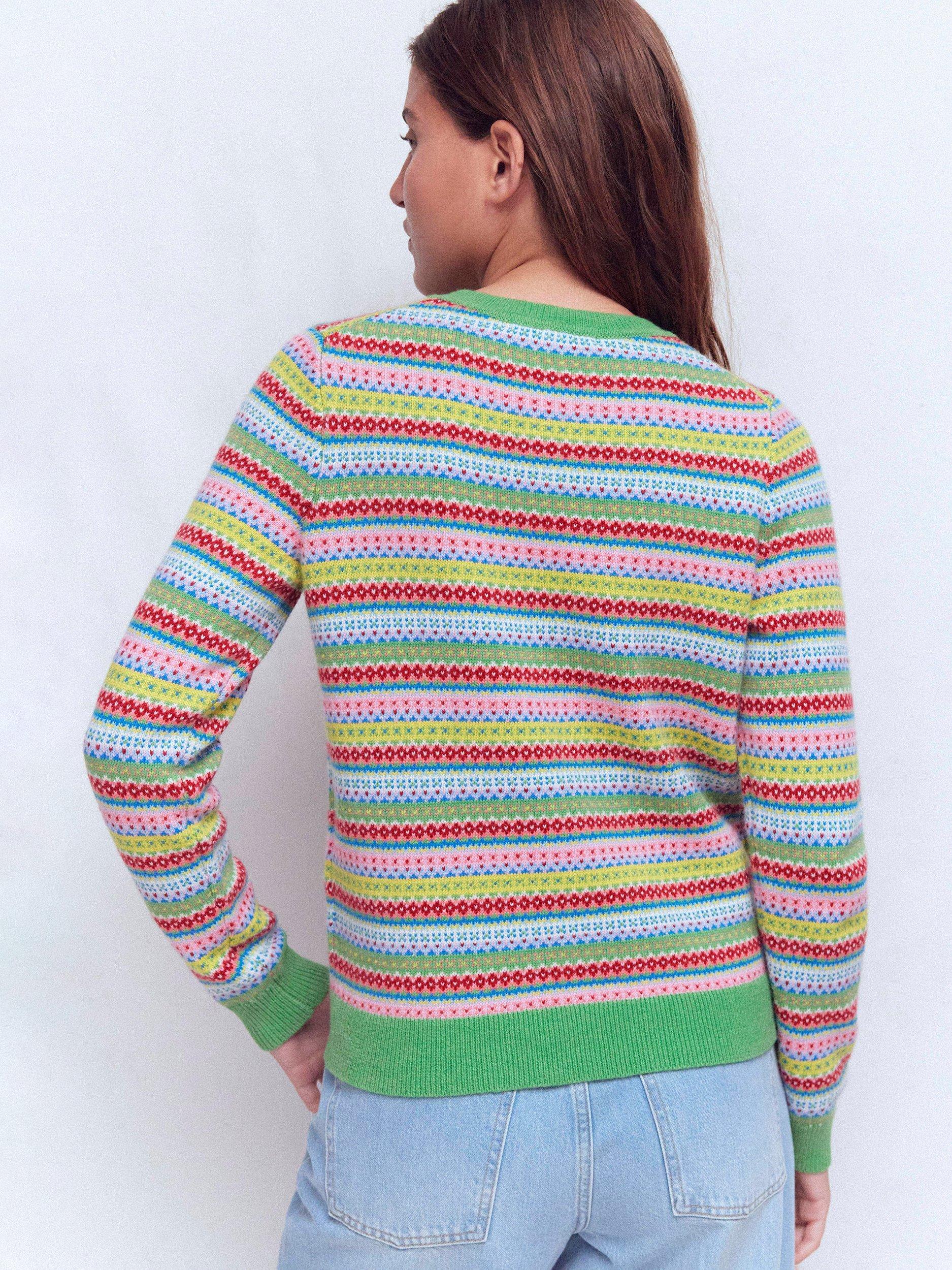 Product image 3 of 6, which shows Boden Edie Fair Isle Wool Blend Jumper, Multi, XS