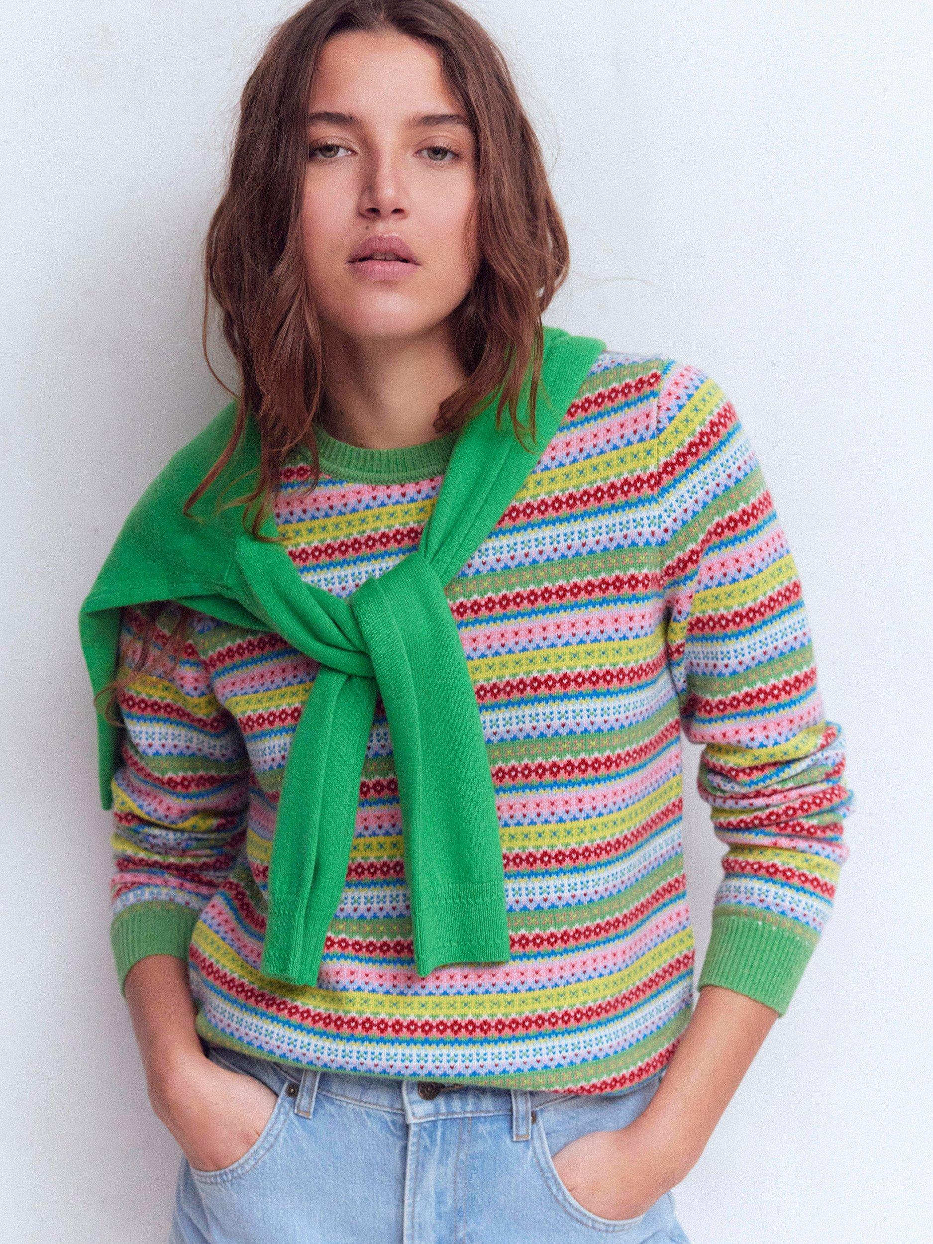 Product image 4 of 6, which shows Boden Edie Fair Isle Wool Blend Jumper, Multi, XS