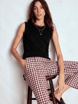 Boden Emilia Cotton Rich Crew Neck Tank Top, Black - view 2, Black