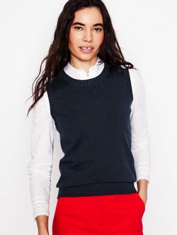 Boden Emilia Cotton Rich Crew Neck Tank Top, Navy, Navy